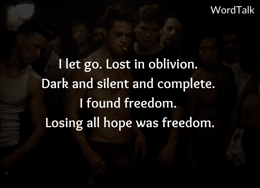 I let go. Lost in oblivion. Dark and silent and complete. I found freedom. Losing all hope was freedom.