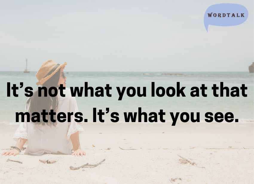It’s not what you look at that matters. It’s what you see.